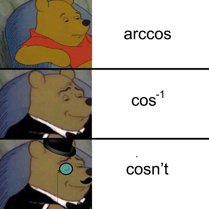 The proper way to write inverse cosine