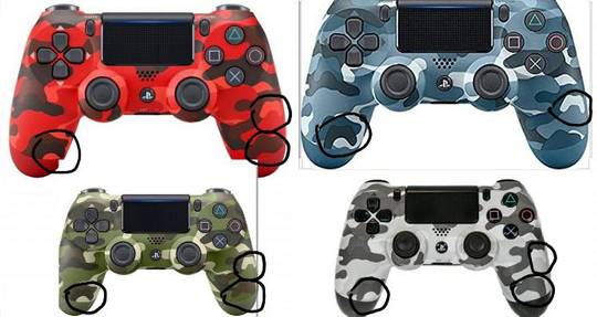 The Ps4 camo controller set has tiny controller icons on them