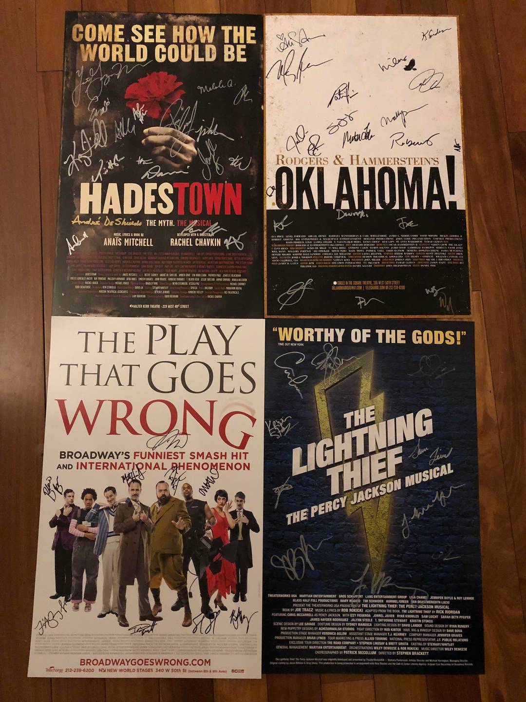 The signed Broadway posters I got from my trip this past weekend!