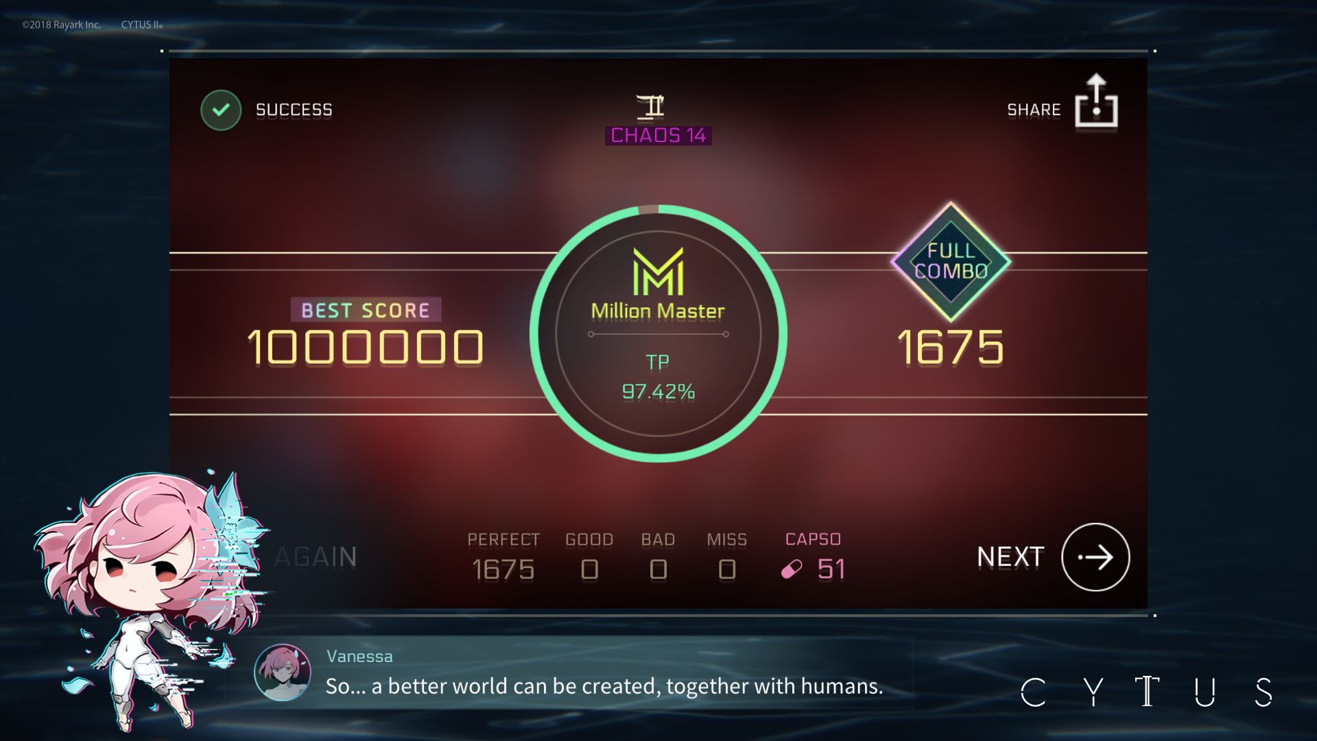 The ultimate Cytus song has been conquered....with thumbs! ^o^