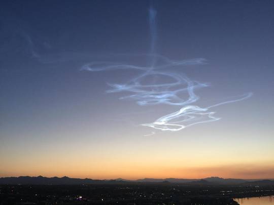 There was a meteor that broke up over Arizona last week. I took a picture of the trail in the early morning.