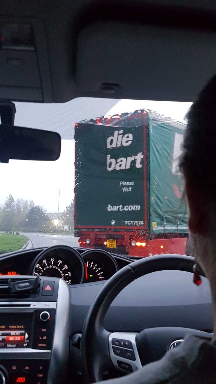 Think the driver is tying to say something..