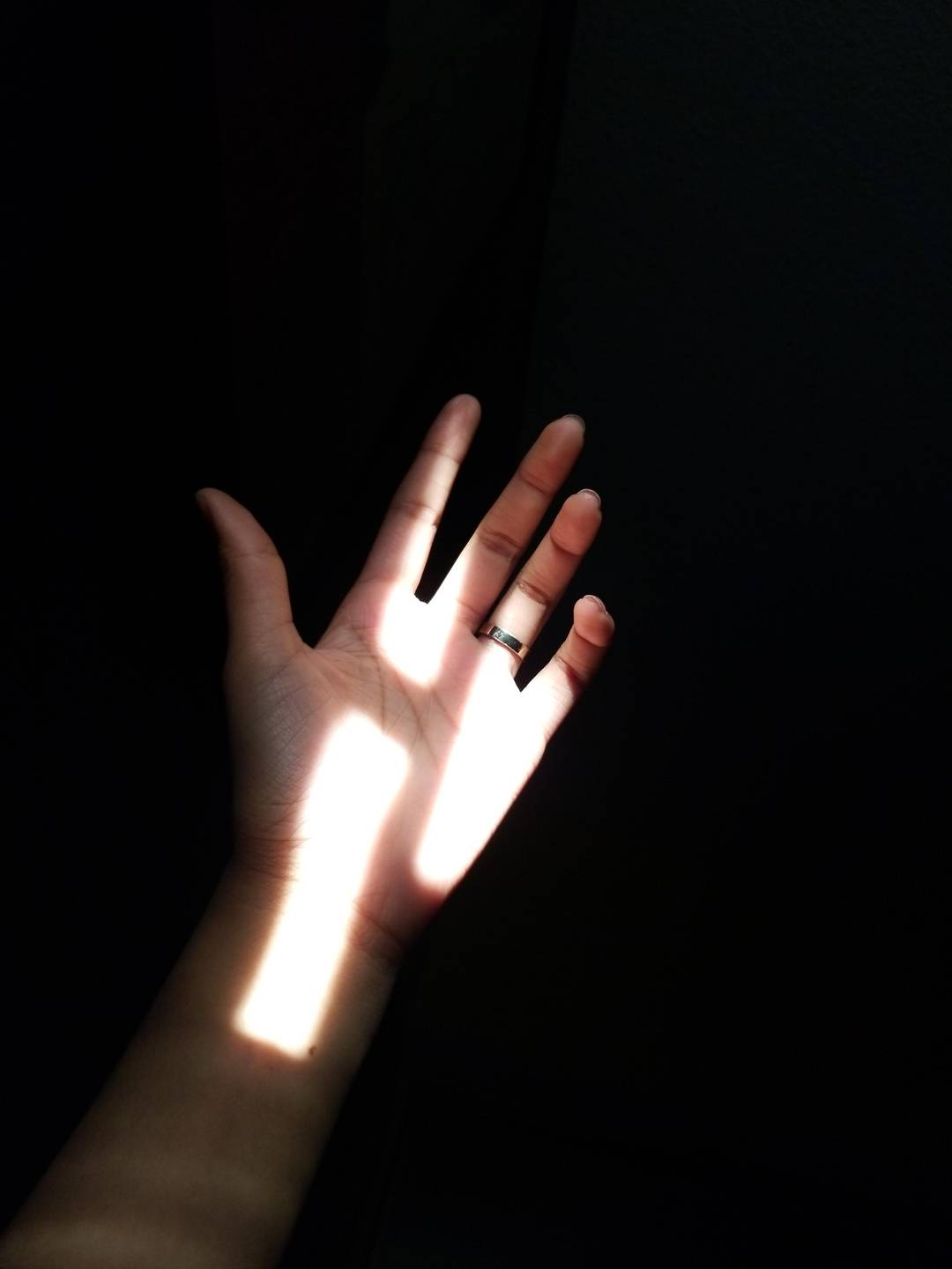 This cute little beam of light made itself into the room