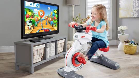 This image from CES2017, depicting a Fisher-Price product dubbed "Think &amp; Learn Smart Cycle", reminds me of s1e2 of Black Mirror.
