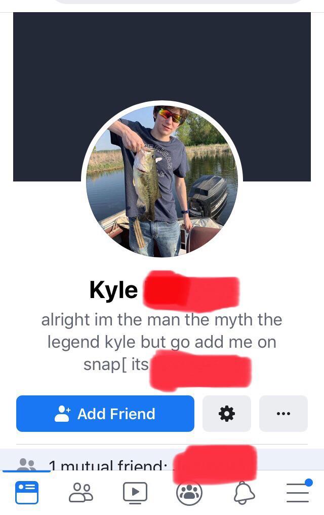 This is my roommate’s boyfriend, Kyle. He’s your average stereotypical Kyle.