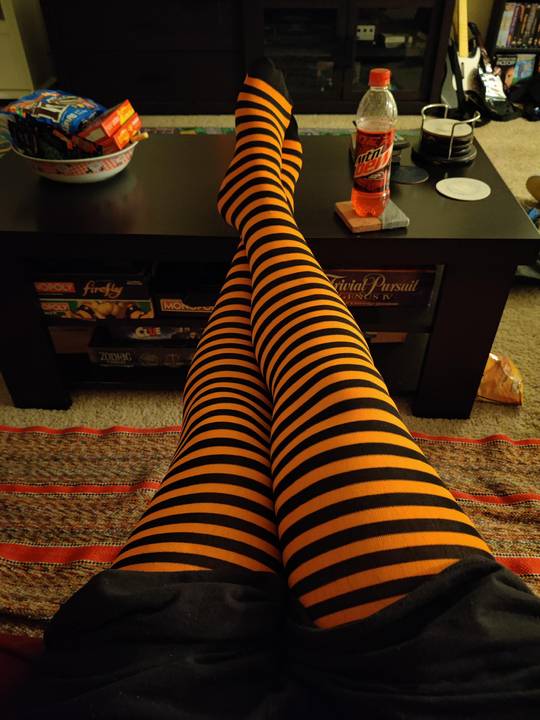 This isn't my first time wearing tights, but this is the first time I wasn't afraid while wearing them. I'm gonna be a cute witch someday