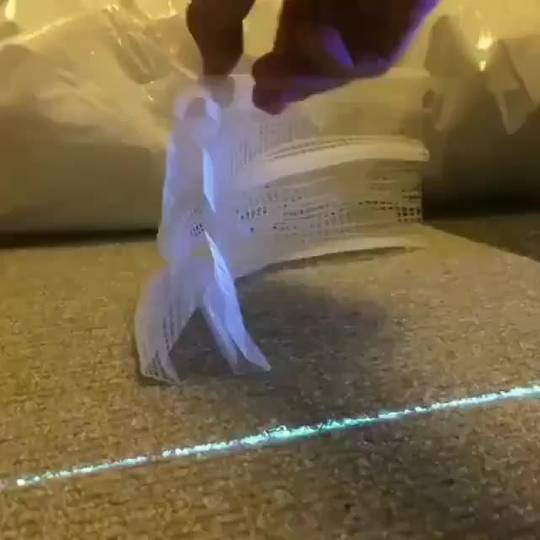 This light projection on a 3D print cutout makes a walking animation.
