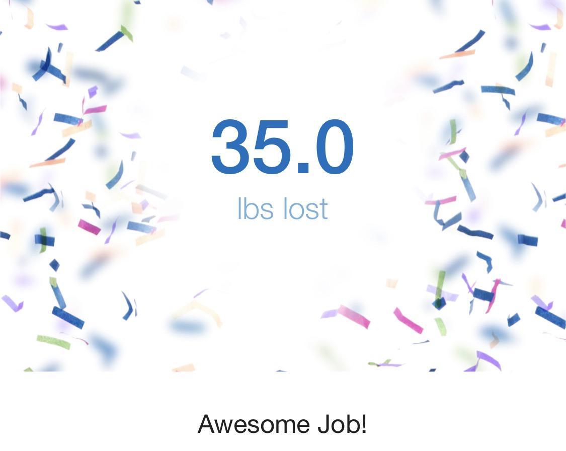 Today marks 20 weeks &amp; I’m officially down 35lbs! F/43/5’5”, SW: 175lbs CW: 140lbs GW: 130lbs.