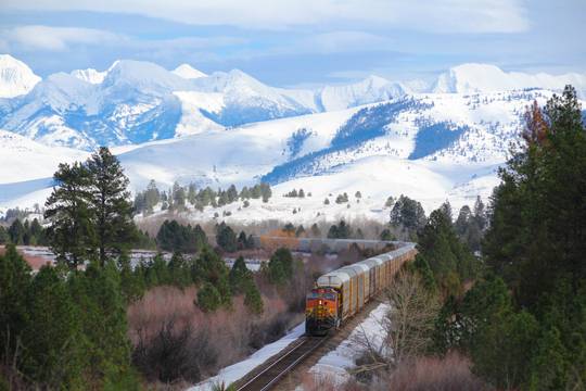 Train along the Flathead River