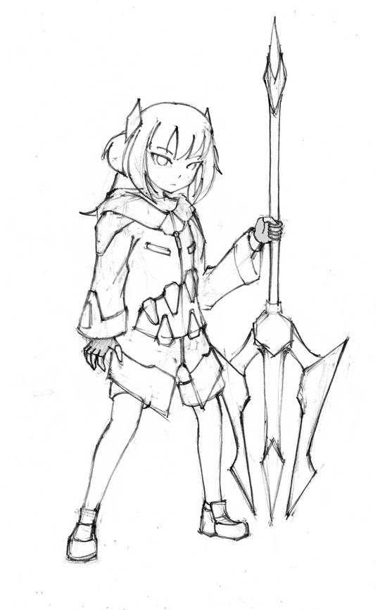Tried make a concept of Gawr Gura as a Valkyrie of the game Honkai Impact 3rd after I finished my concept of Calli yesterday. Colored version will be posted soon. :D