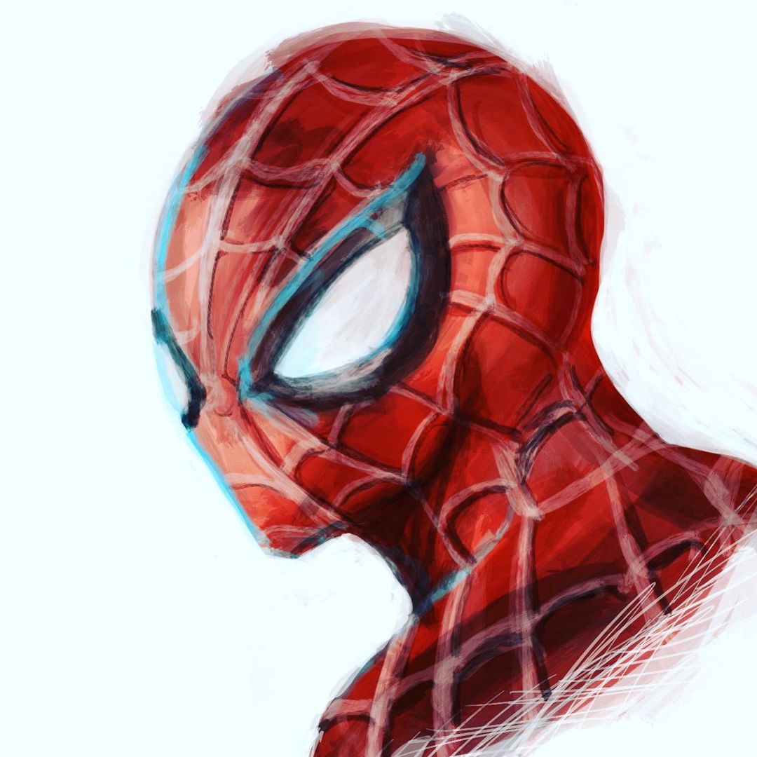 Web Head Colour In Tried to do a digital painting of the web head... did I get anywhere ...