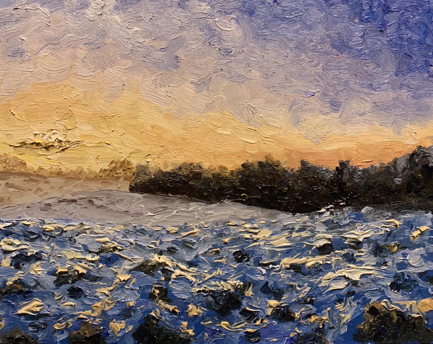 trying to paint some snowy scenes