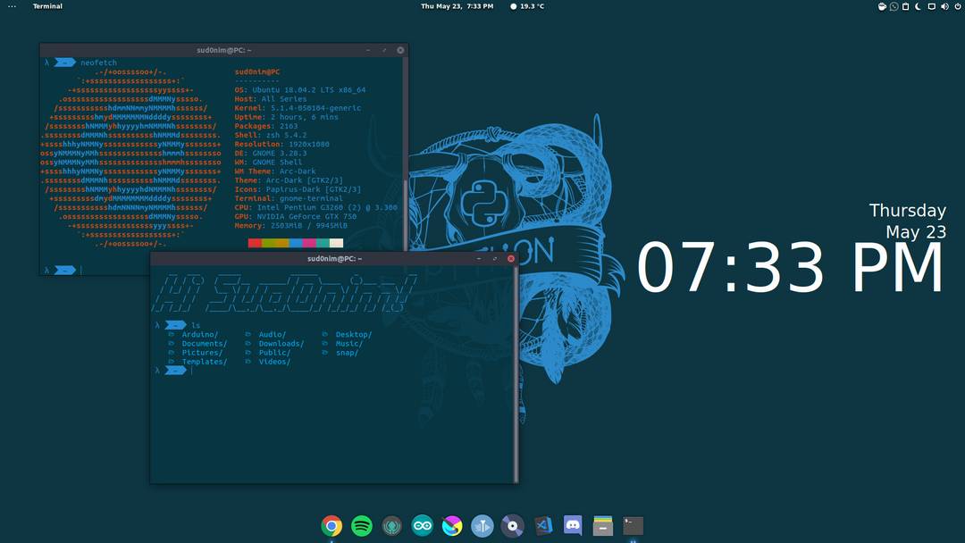 Ubuntu 18.04 Minimal Solarized Theme