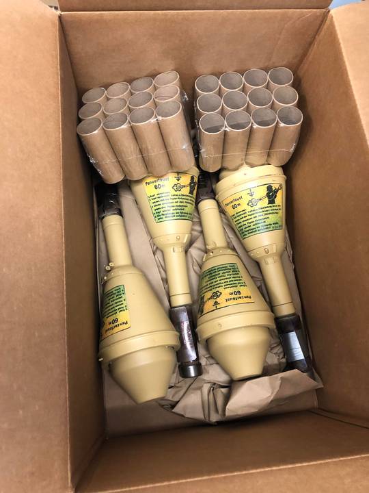Update 2: More practice rounds came for the panzerfaust and the launching charge housings came in