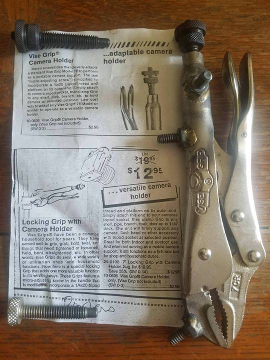 Vice Grip Camera mount.