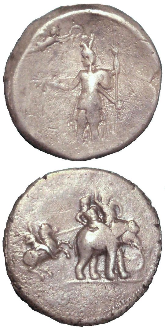 Victory Coin of Alexander the Great, showcasing his victories in India. Obverse shows Alexander being crowned by Nike and reverse shows Alexander charging King Porus's elephant - Babylon, 322 BC [821x1642]