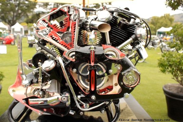 Vincent V-Twin Engine cutaway / cross-section - photo by Classic ...