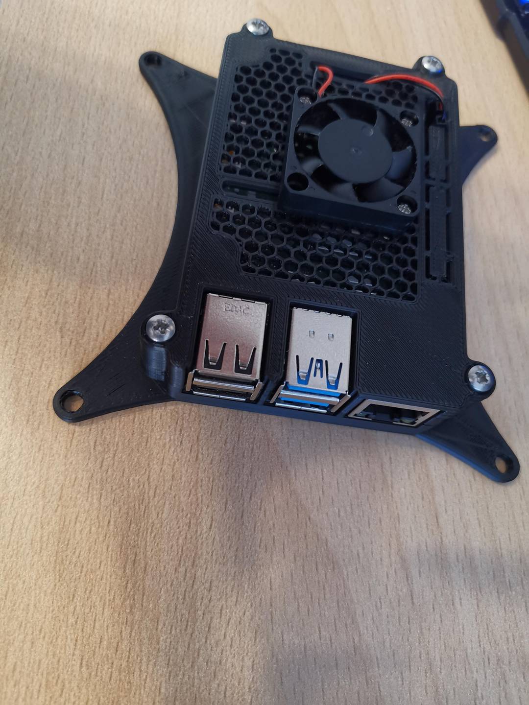 Wall mounted raspberry pi case.