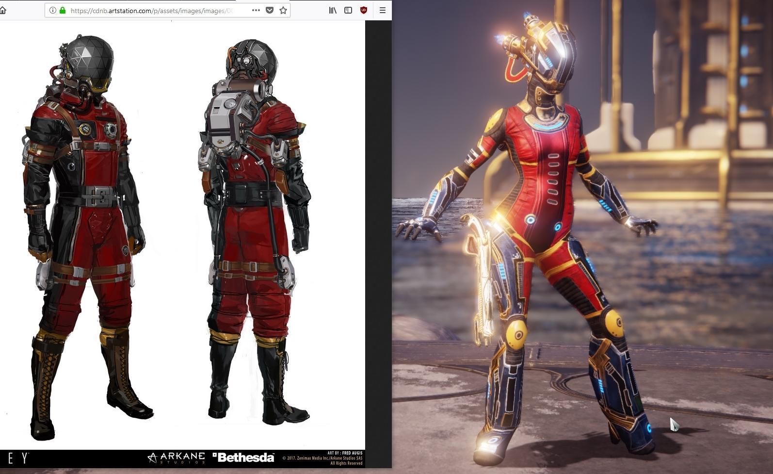 Warframe adaptation of the suit's concept art! | Scrolller
