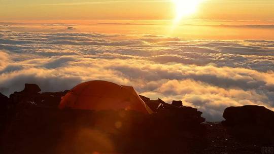 Watching the sun set from Mount Rainier.
