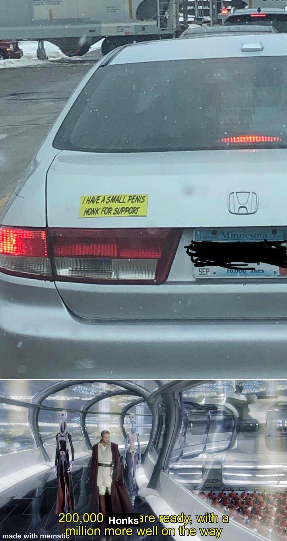 We must get him his honks