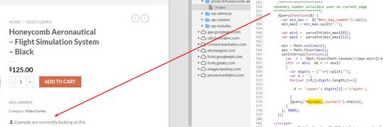 Website uses random number generator to display how many people are looking at the same listing as you
