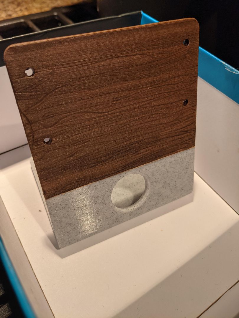 When the post-processing on your wood comes out just right on the new E-Paper display Stand...[Hatchbox Wood and Molen Marble]