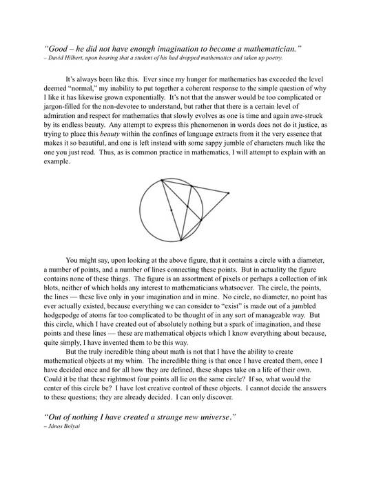 "Why do you like math?"