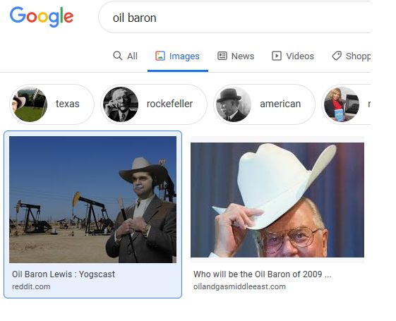 Why is Lewis the first picture for "oil baron" on Google?