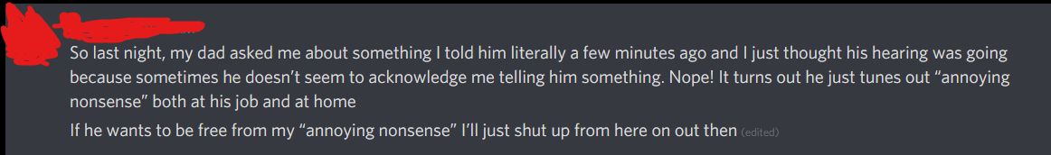 Why is this person's dad so- aghhh