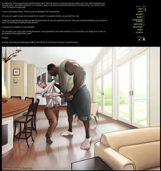 BBC interracial cuckold comic Winning Amanda Through Intimidation featuring a muscular black man and busty blonde woman