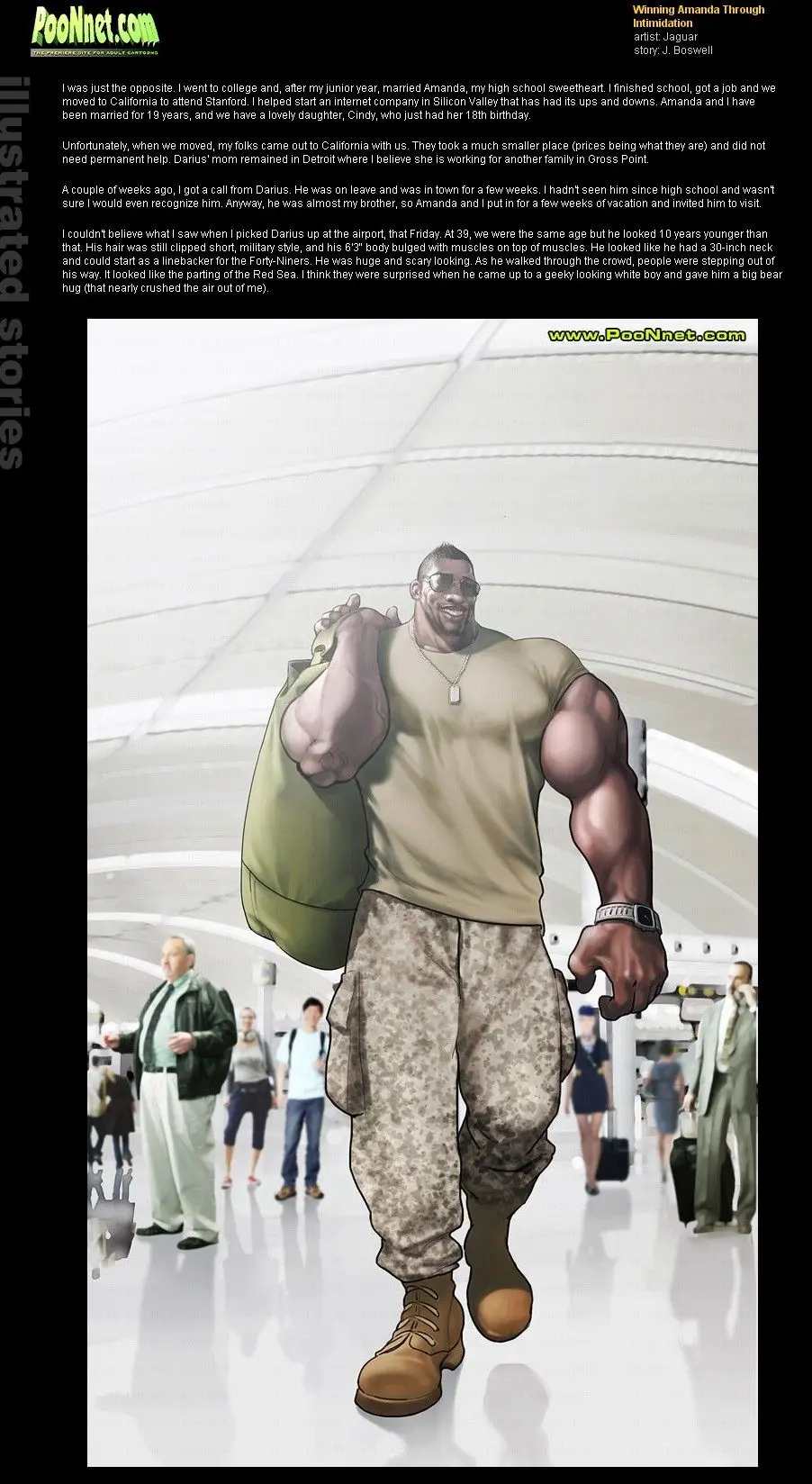 BBC interracial cuckold comic Winning Amanda Through Intimidation featuring a muscular black man and busty blonde woman