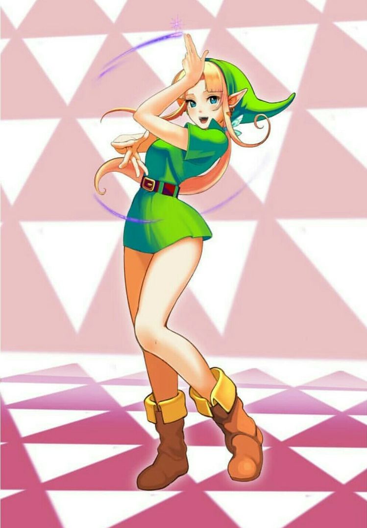 Zelda dressed as young link