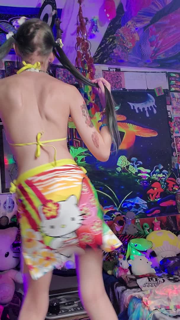 me in my cute bikini revealing my tight ass! i shake it and continue to dance + flash my tits, tight ass and pussy so much sexiness now!
