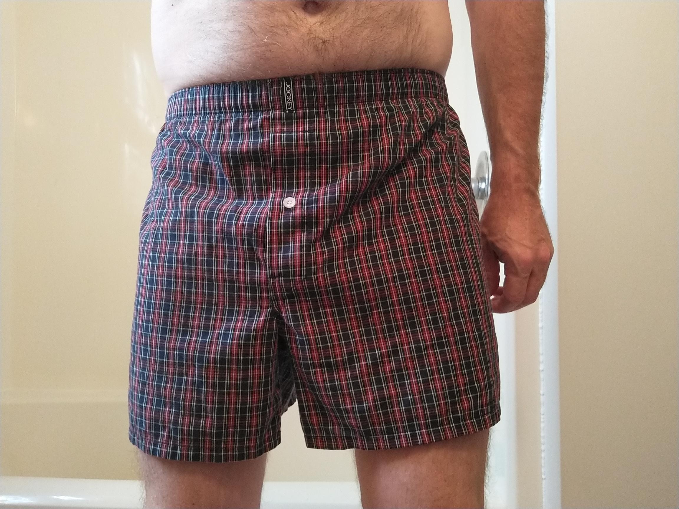 [48] Red and navy plaid Jockey boxer shorts today Scrolller