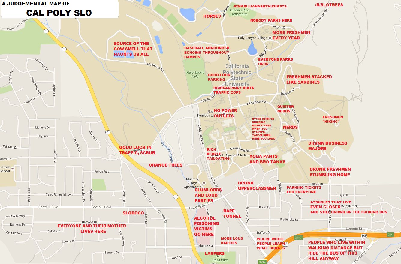 A judgemental map of Cal Poly | Scrolller