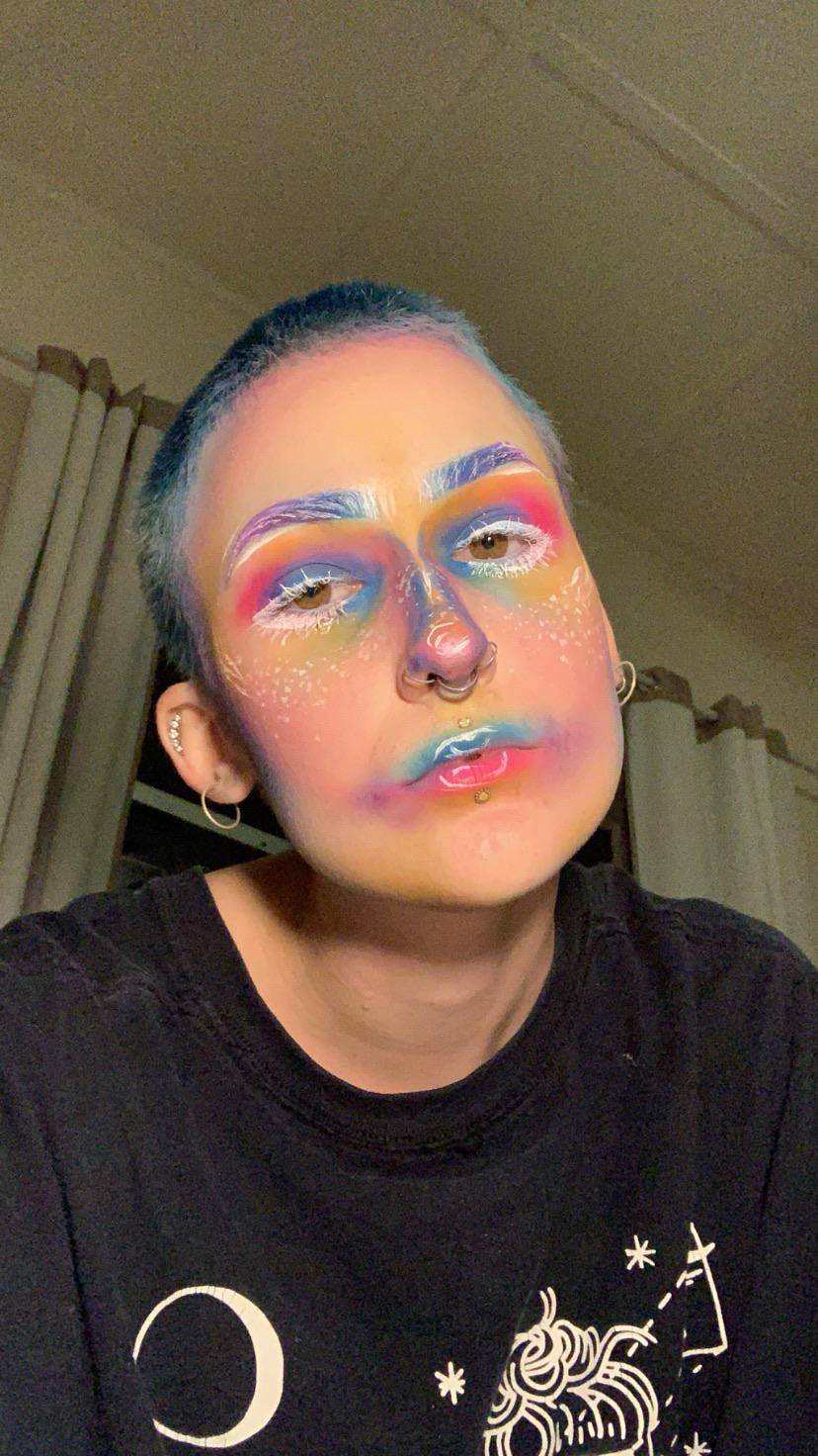 A look using only blue, pink and yellow, but it created some really ...