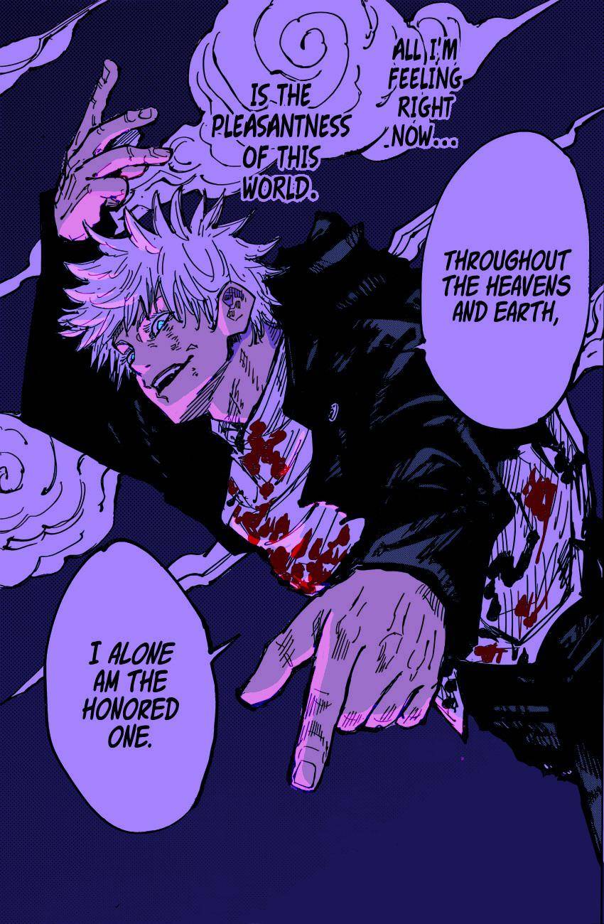 A recoloring of the iconic Gojo panel but with ~extra dramatic lighting ...