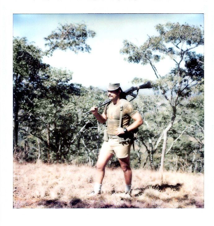 A Rhodesian Soldier poses while on patrol [690x726] | Scrolller