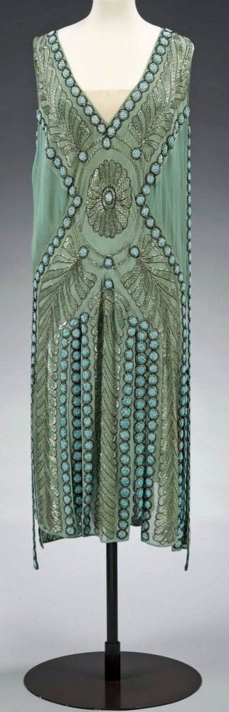 A silk dress worn by American socialite Emilie Grigsby in the 1920s ...