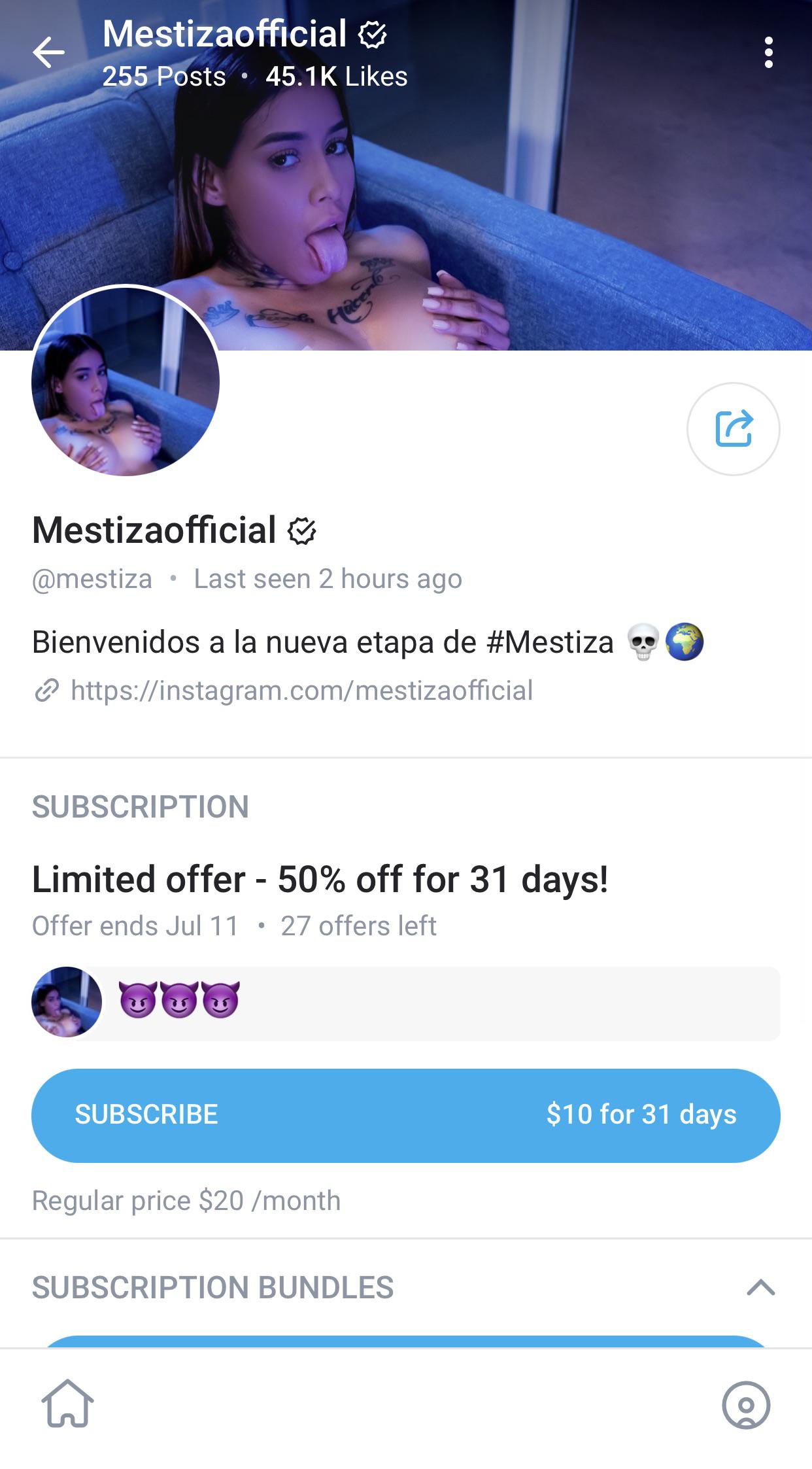 Alguien tiene el onlyfans de mestiza? Ofrezco material a cambio Scrolller