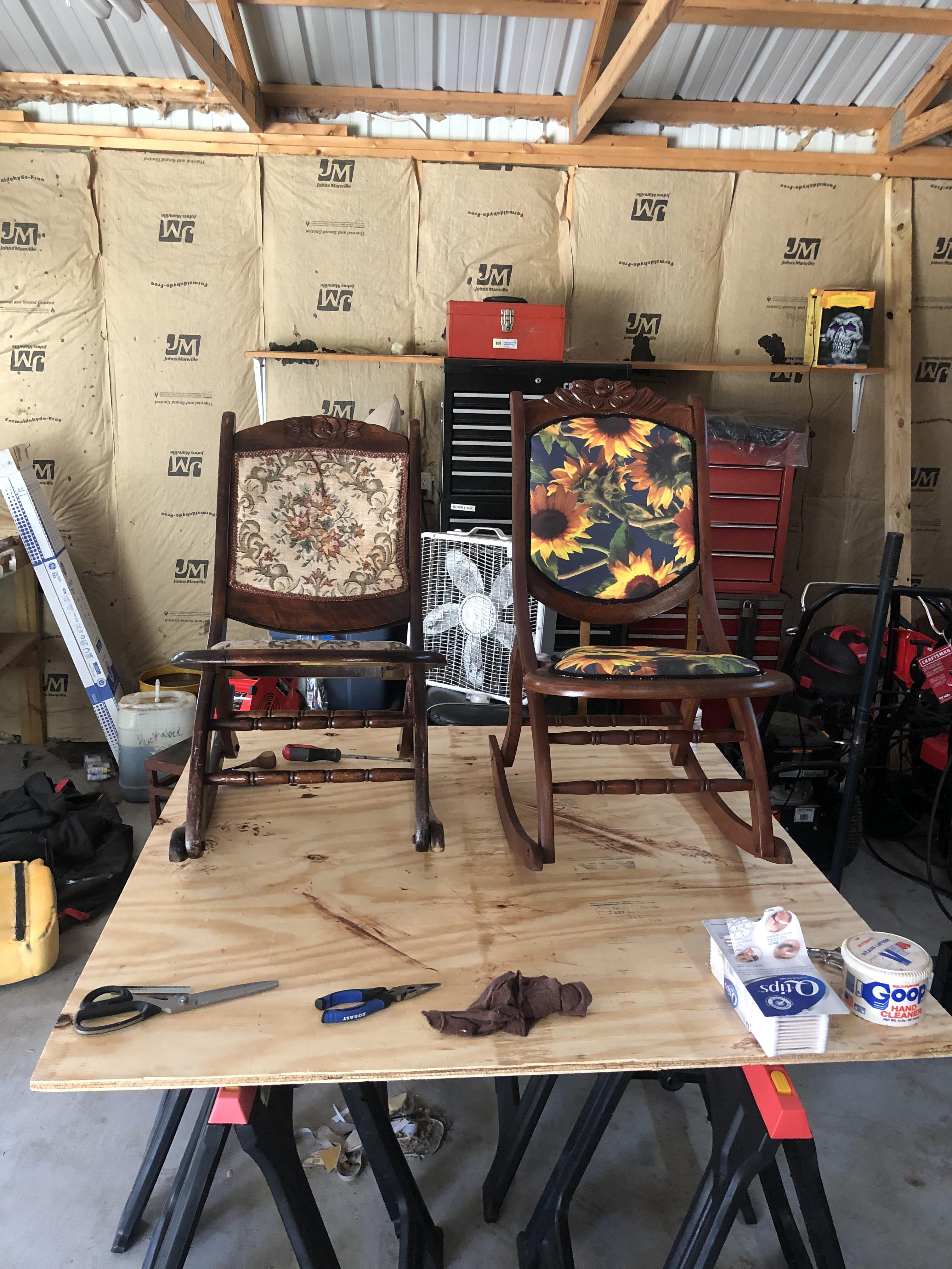 An original 1920’s rocker compared to the one we finished. | Scrolller