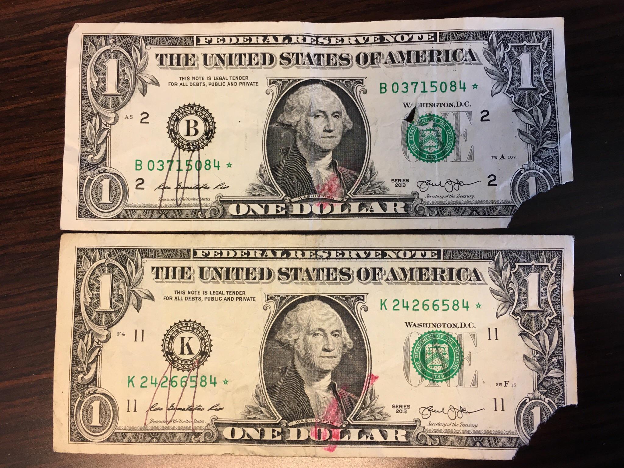 Anyone ever seen damage to star notes like this? They were both in a ...
