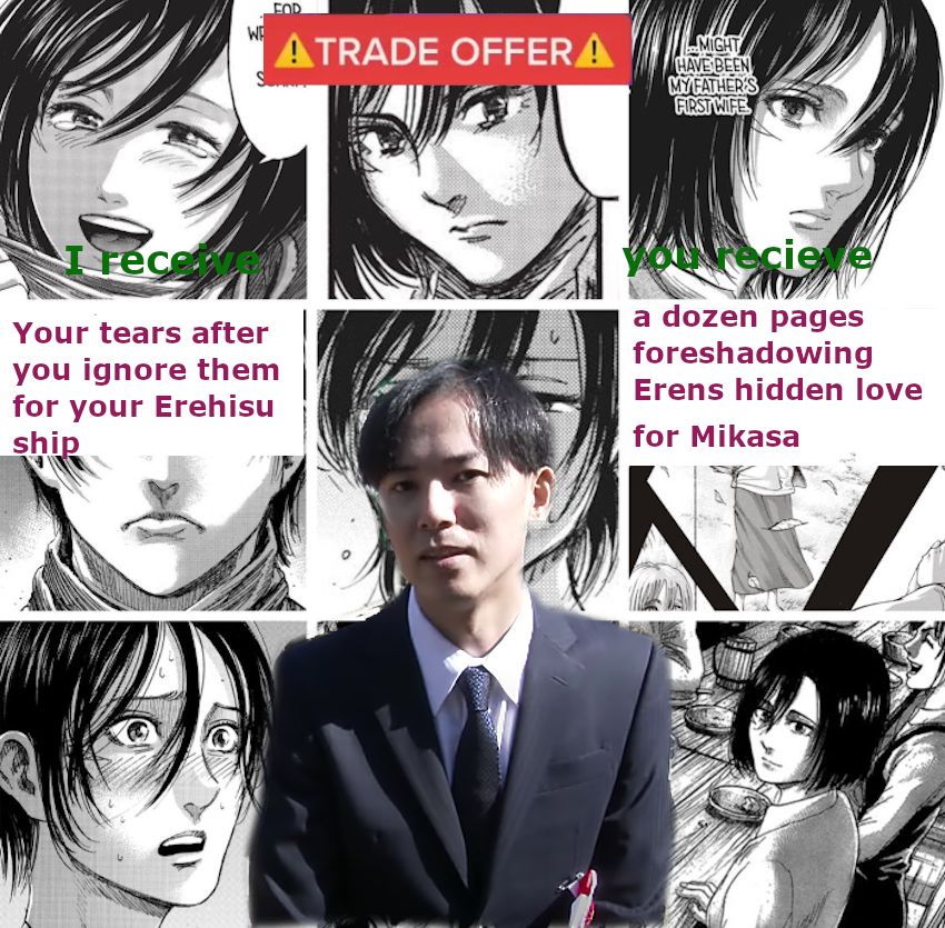 Anytime We Are Shown Mikasa From Eren S Pov She Is Always Drawn With More Detail Scrolller