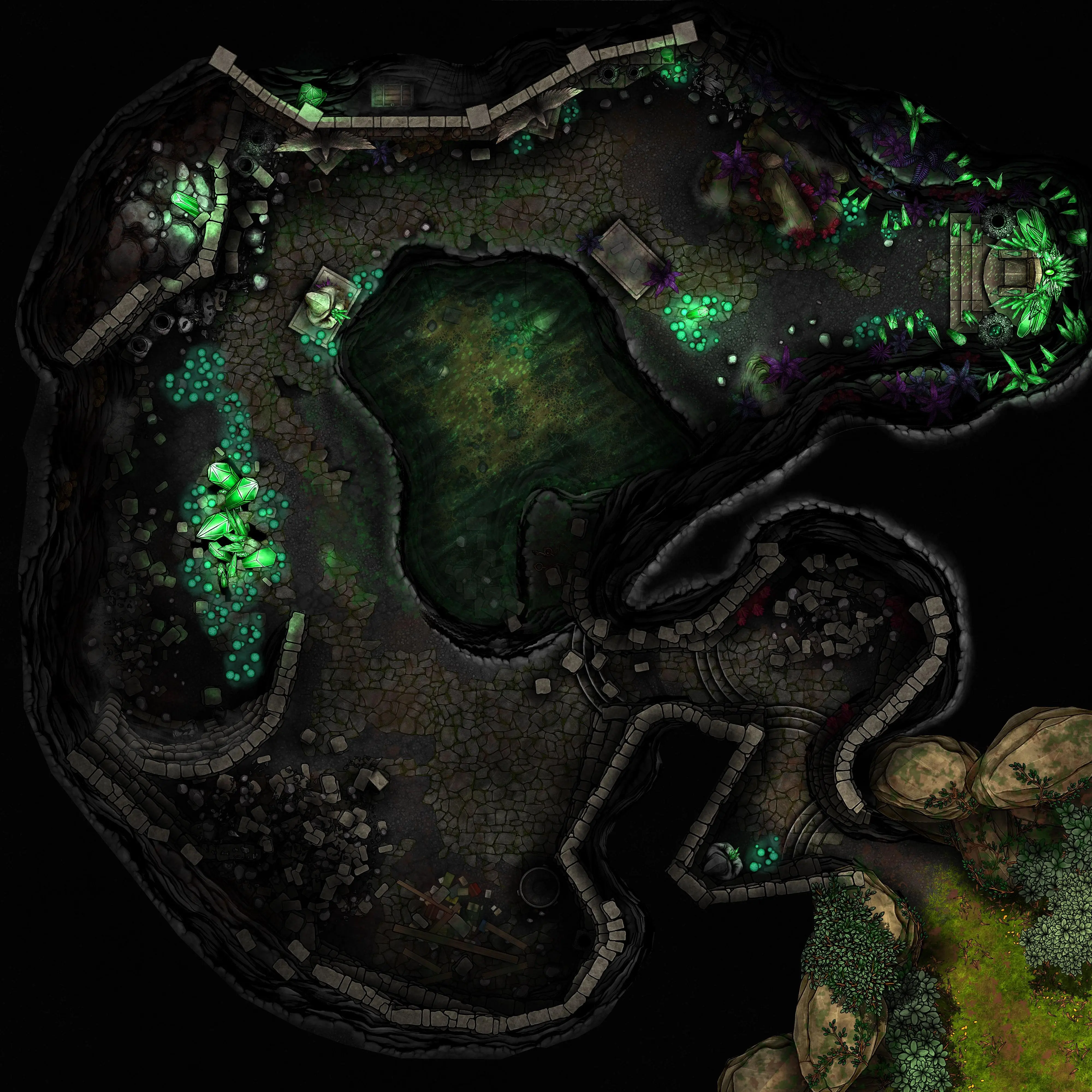 [Art][20x20] Forgotten Pool Battle map | Scrolller