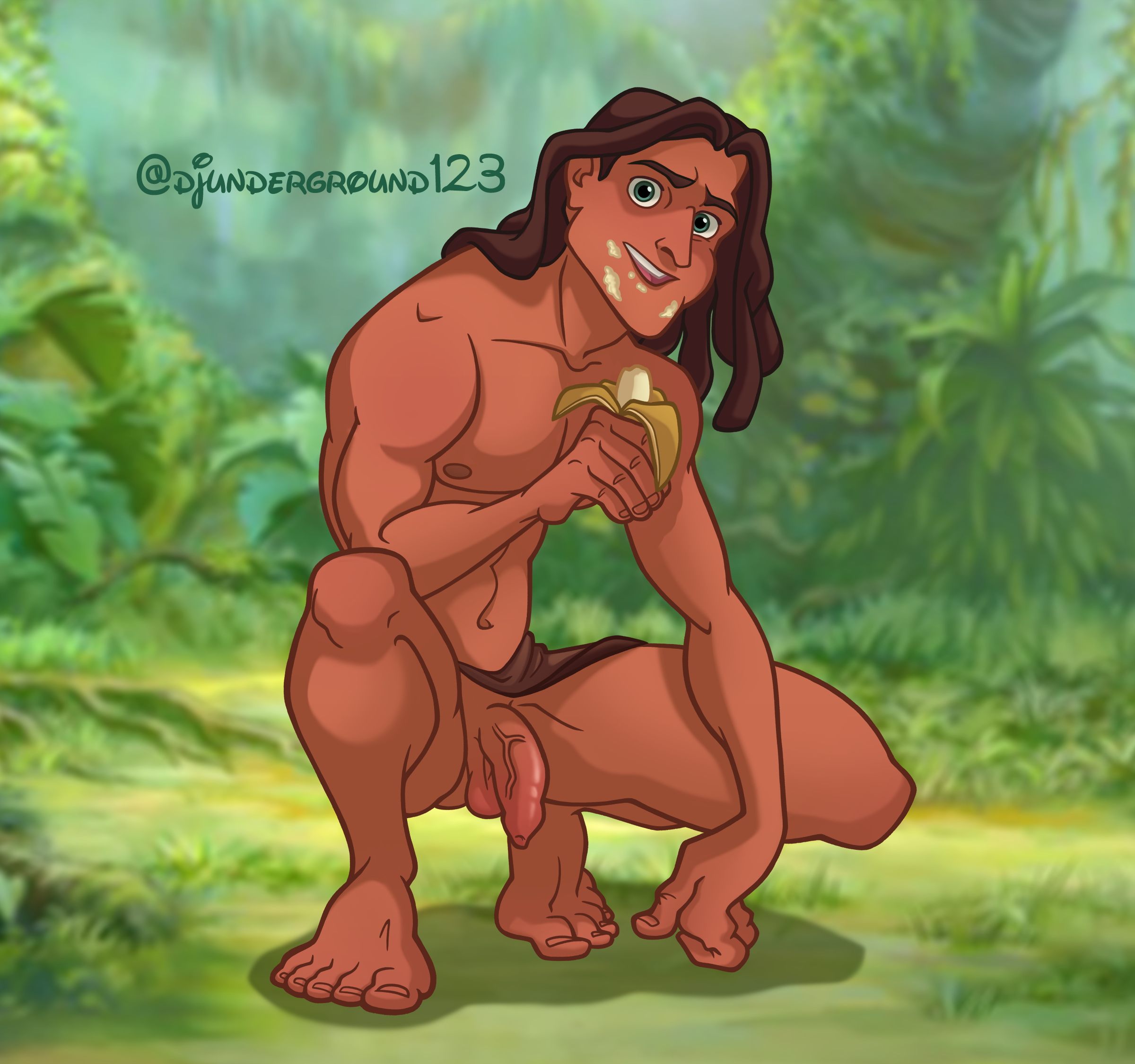 Banana makes Tarzan horny and cock getting strong Scrolller.