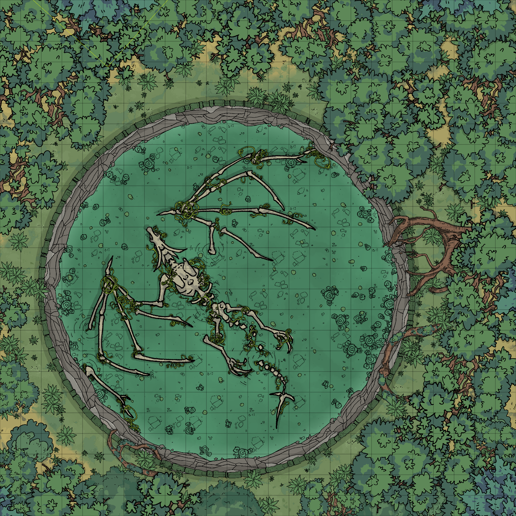 [Battlemap] Needle's Bones 25x25 scaled for Roll20 - Enjoy! | Scrolller