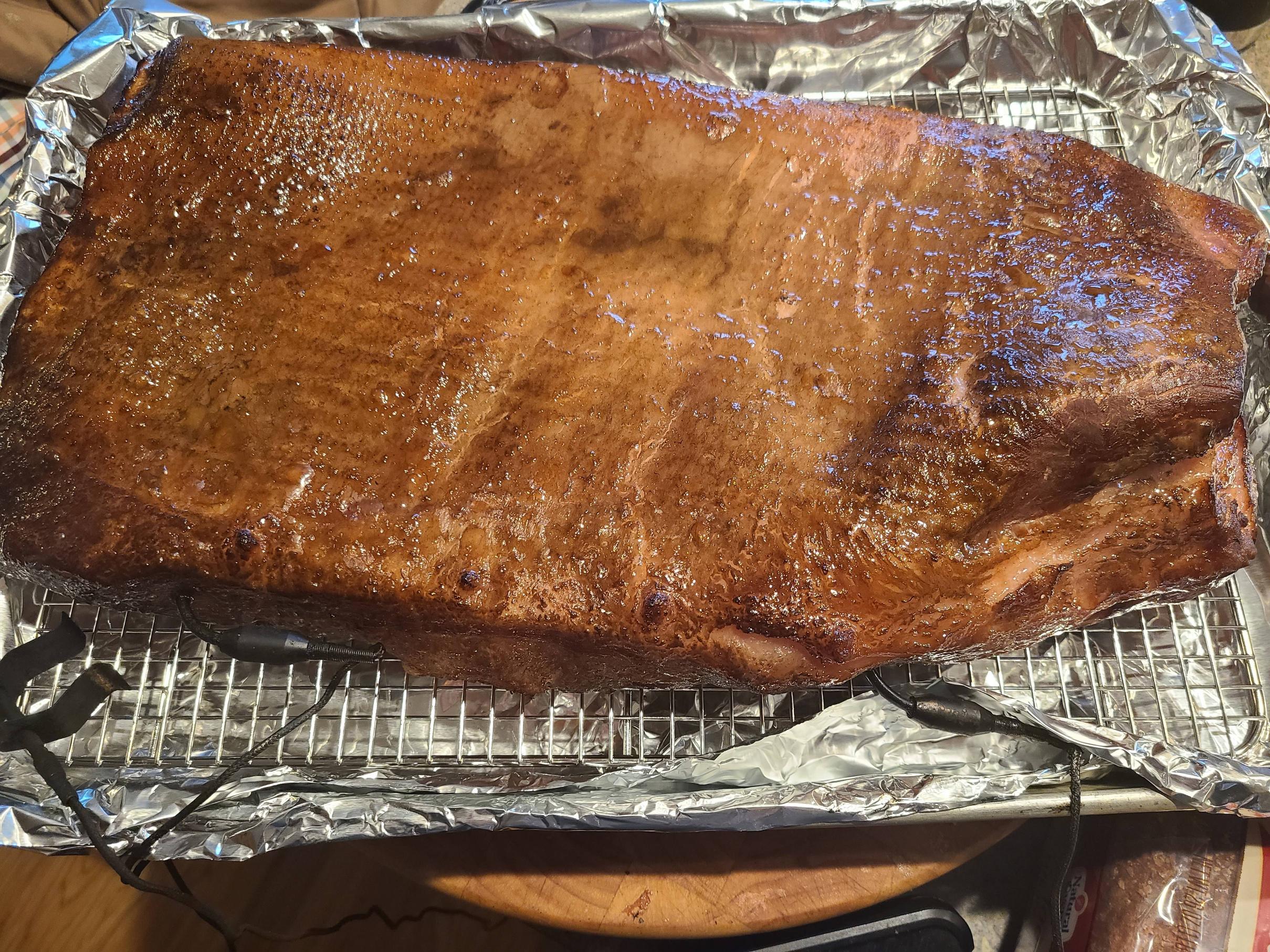 Belly for bacon! 290 on oak until internal temp of 150 Scrolller