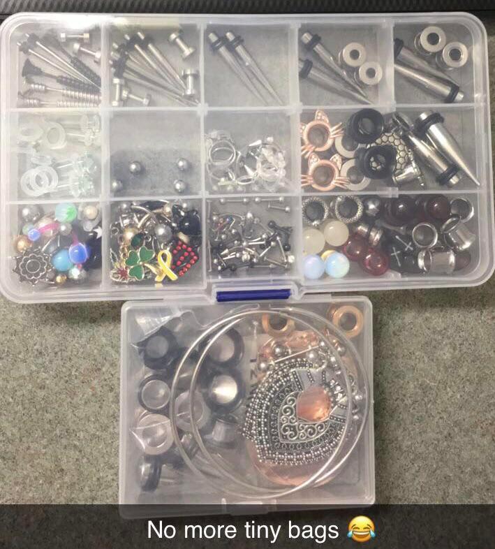 Piercing Box Thing Boxes for my stretching and piercings :) | Scrolller