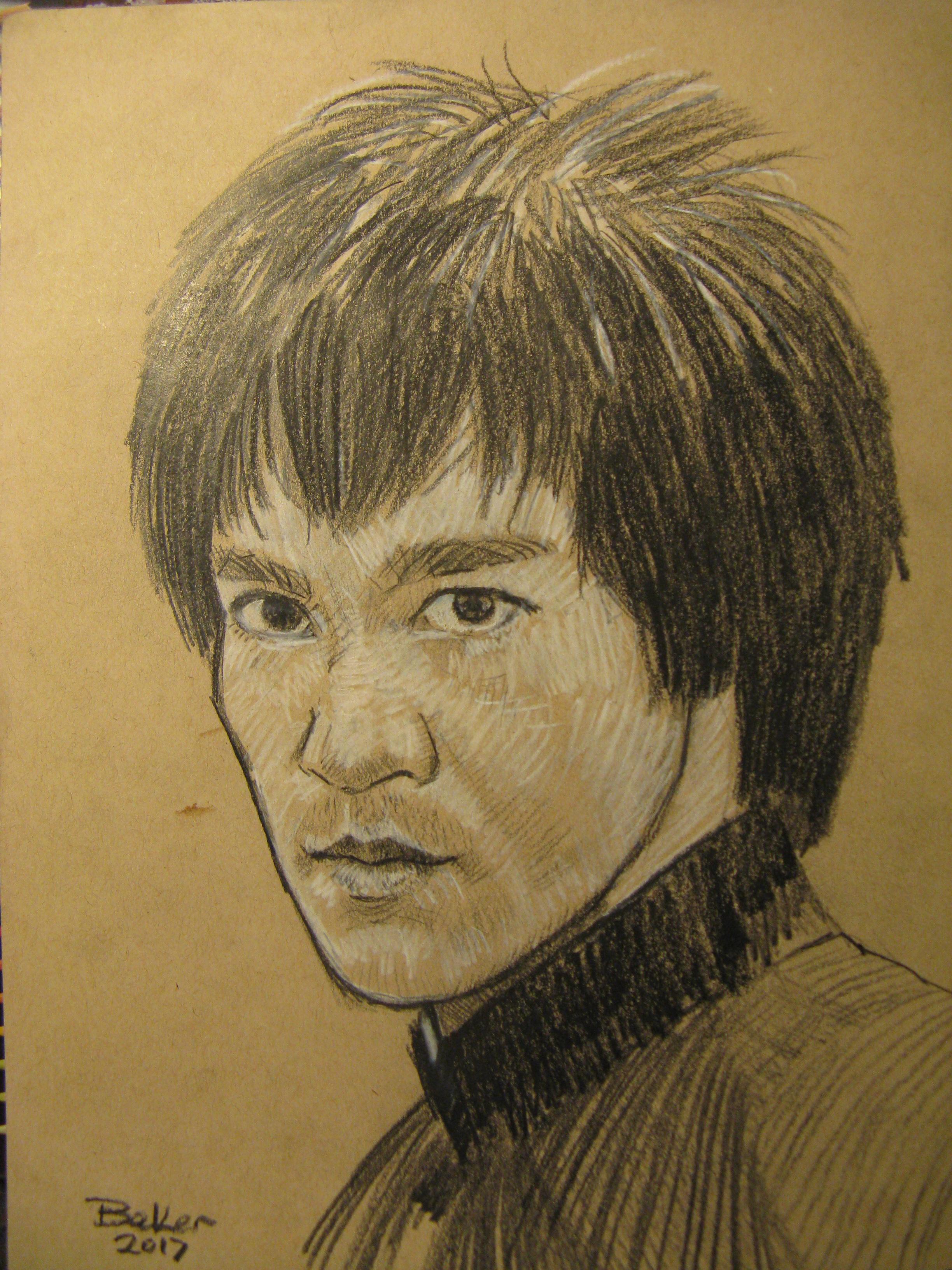 Bruce Lee PEncil art Wanted to share 10 by 12